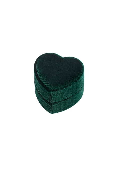 Sieradendoosje hart fluweel - groen 2