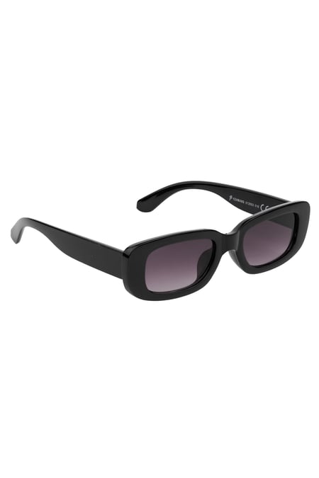 Schlichte Retro-Sonnenbrille – schwarz 2