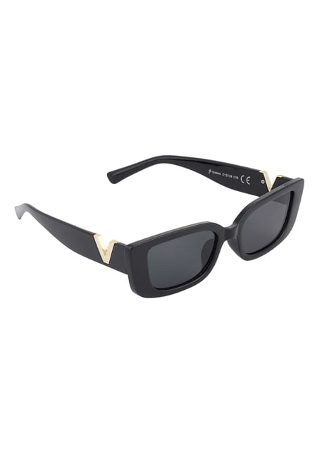 Klassische Sonnenbrille mit V – Schwarz 2