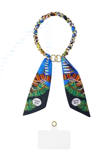Telephone chain satin scarf - multi 2