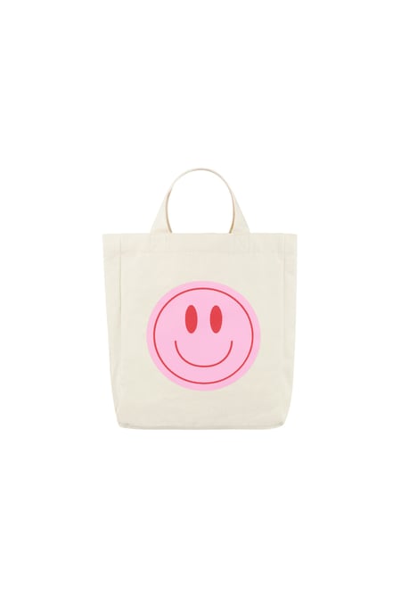 Canvas kleine tas smiley - roze Tas 2