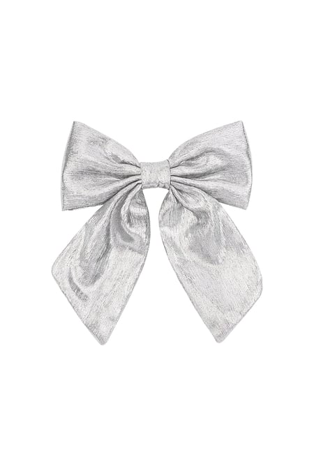 Haarspange mit Schleife - weiß silber 2