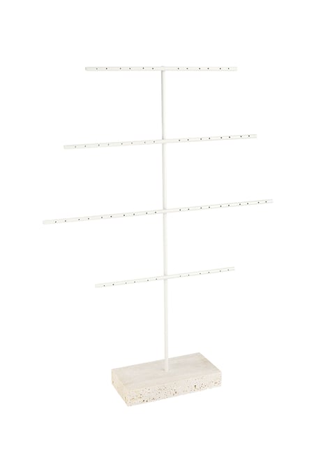 Expositor de pendientes grande con piedra - Blanco roto