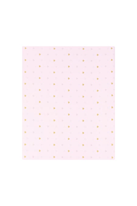 coeurs en papier de soie - rose et couleur or