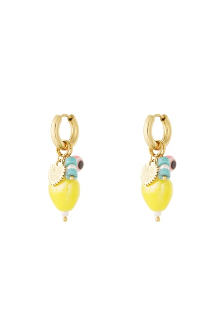 Pendientes de limón con charms 2