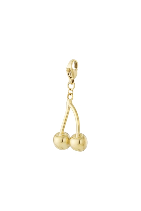 Charm de joyería de cereza dorada