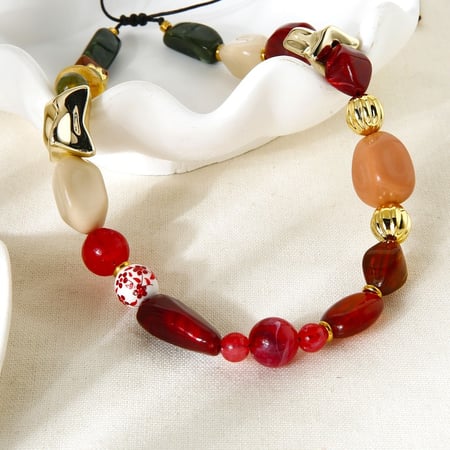 Collana con perline in acrilico di forma irregolare retrò da 1 pezzo