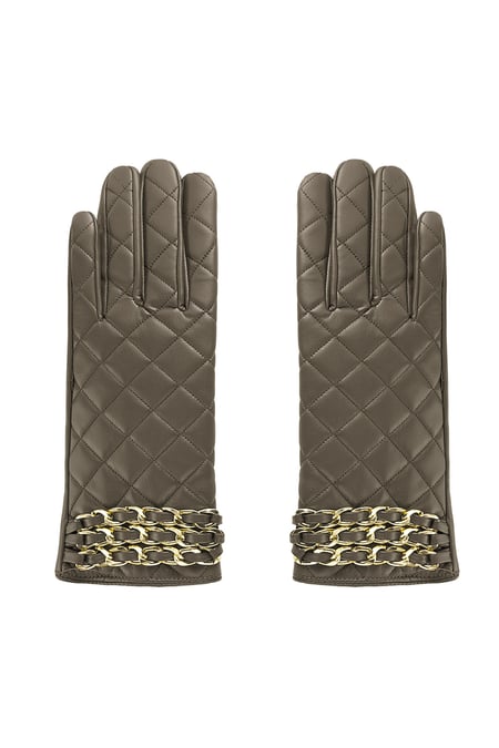 Handschoenen geruit met ketting 2