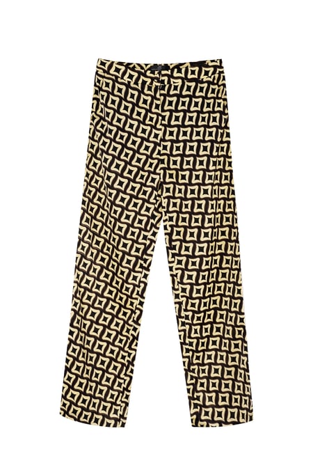 Pantalón estampado retro negro 2