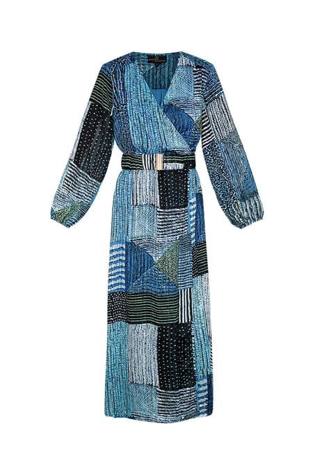 Maxi vestido over the top estampado azul 2