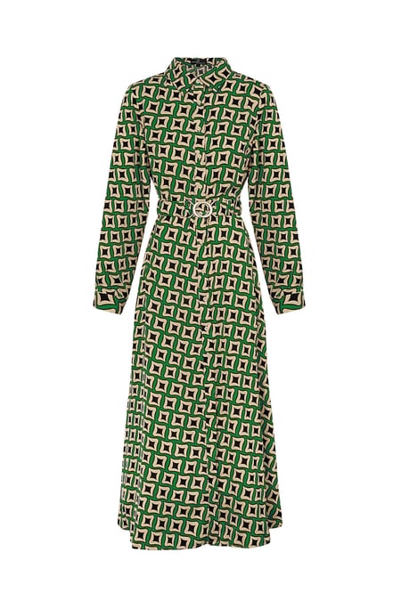 Maxi vestido estampado retro verde 2