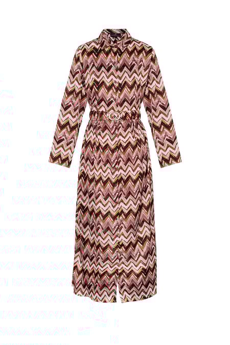 Maxi vestido estampado zigzag beige 2