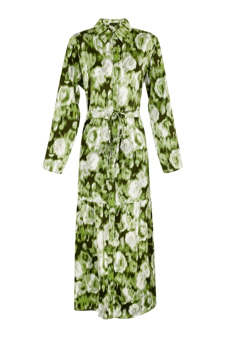Maxi jurk bloemenprint groen 2