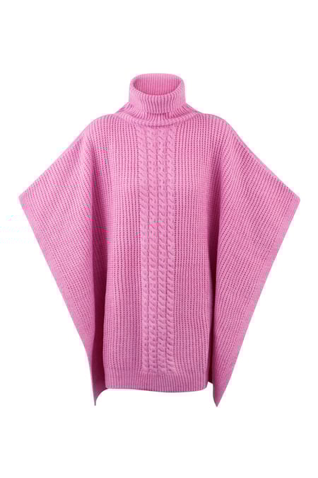 Poncho tricoté uni 2
