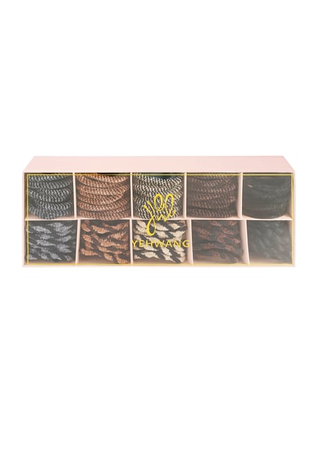 Coffret bracelets élastiques cheveux automne foncé - multi