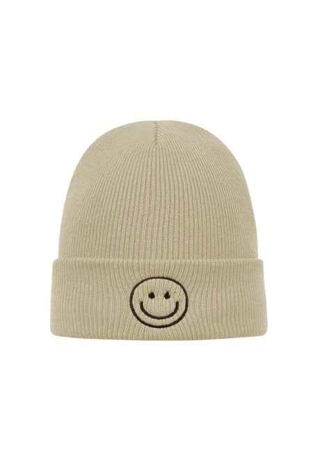 Kleurrijke beanie met smiley 2