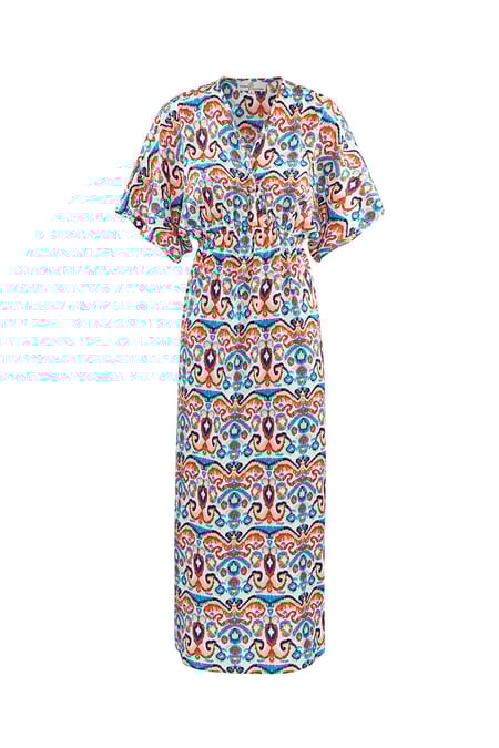 Abito lungo con stampa - rosso/blu - S 2