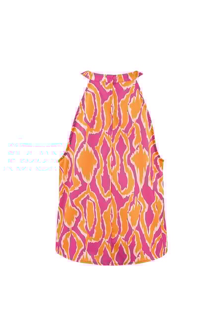 Top colorato con stampa - arancione/rosa 