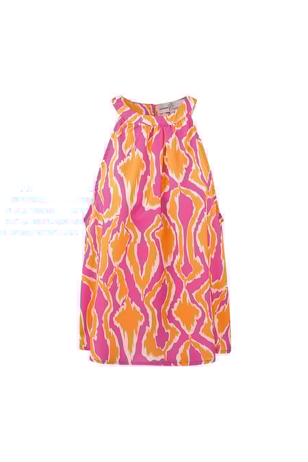 Top colorato con stampa - arancione/rosa  2