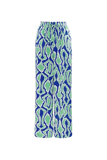 Pantaloni colorati con stampa - blu/verde 2