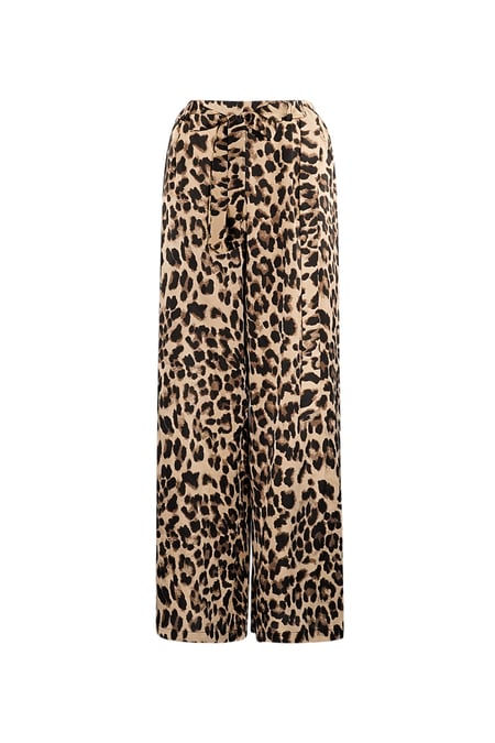 Leopar desenli geniş pantolon 2