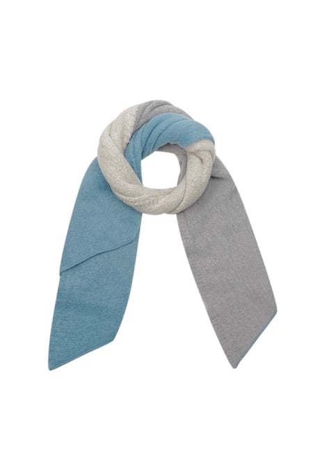 Weicher Schal aus hellem Mischgewebe – Blau und Grau 2
