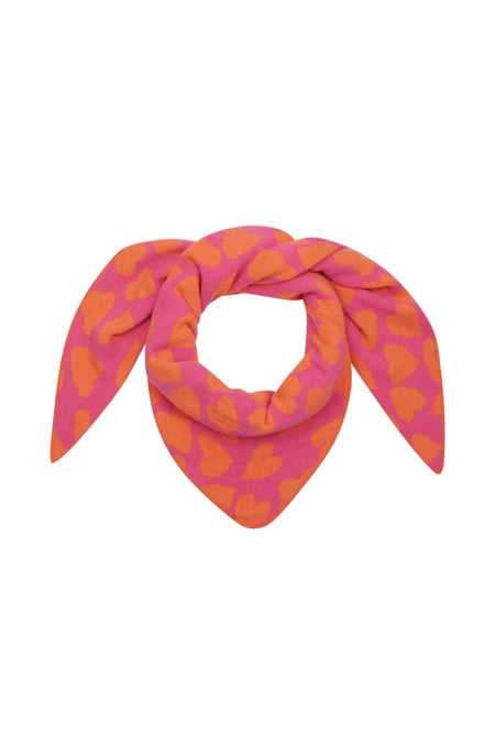 Sciarpa invernale cuore glassato - arancione rosa 2