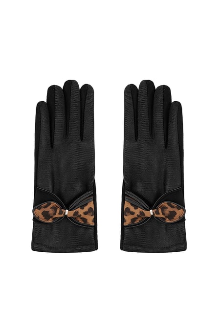 Guantes con detalle de pantera - negros 2