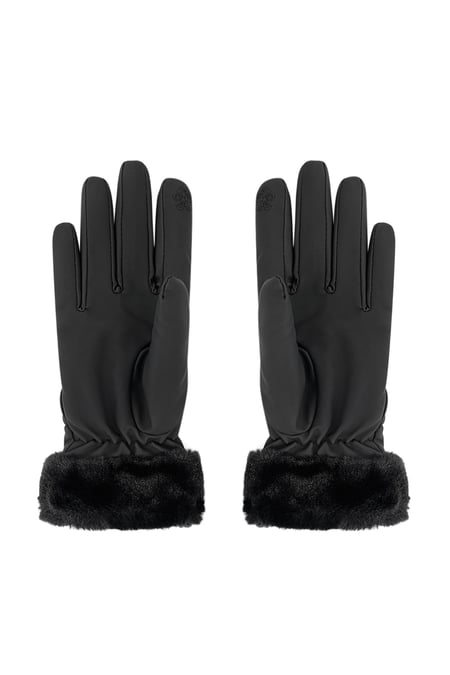 Guantes peludos - negros