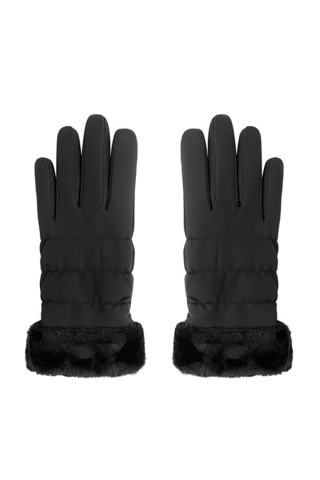Guantes peludos - negros 2