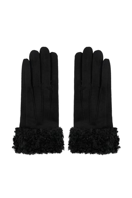 Guantes peludos - negros 2