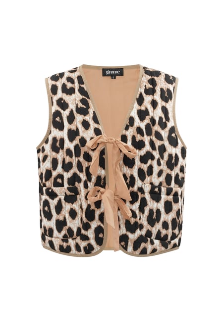 Gilet met strikjes en panterprint 2