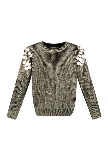Pullover mit Pailletten und Glitzer - Schwarz und  2