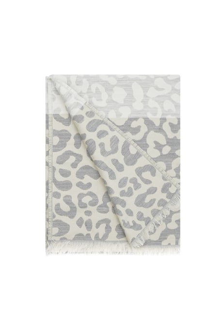 Bufanda de invierno con estampado de leopardo, color gris