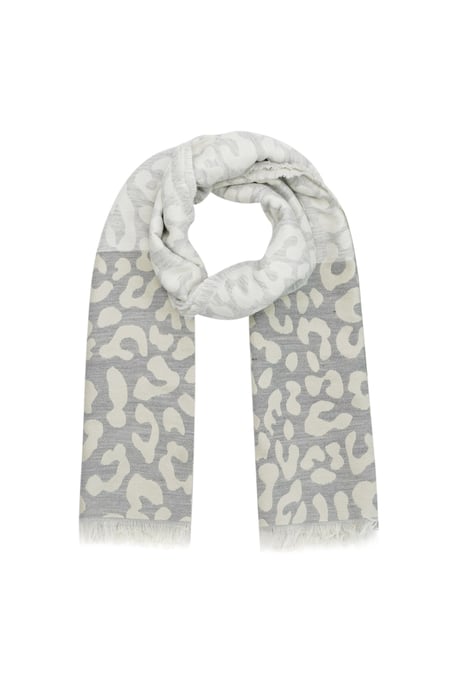Bufanda de invierno con estampado de leopardo, color gris 2