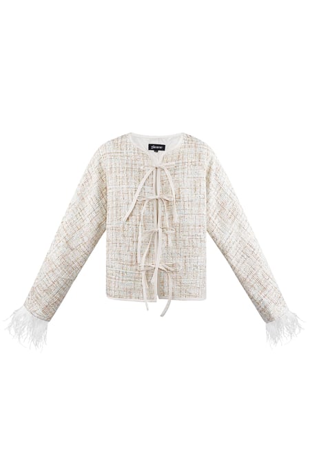 Chaqueta de plumas suaves con lazos 2