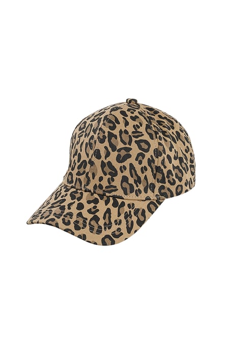 Casquette à imprimé léopard - marron 2