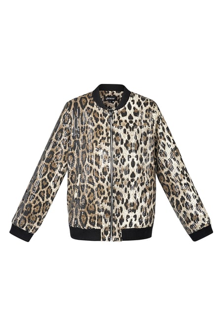 Chaqueta de pantera con purpurina 2