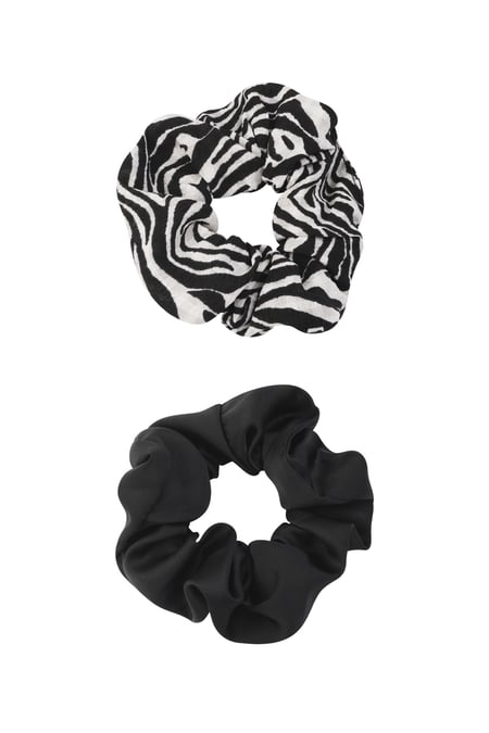 Duo de chouchous zèbre obscurité - Noir et blanc 2
