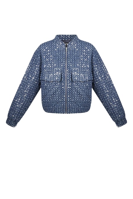 Denim jasje met pailletten 2