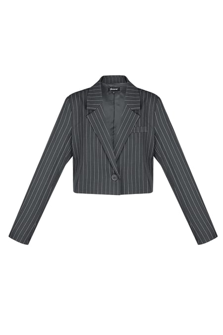 Kurzer Blazer mit Kreidestreifen 2