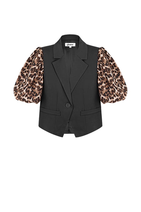 It-Girl Blazer mit Pantherärmeln - Braun Schwarz 2
