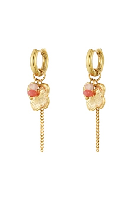 Stainless Steel Drop Earrings Flower Casual Daily Simple Series Women's jewelry 2