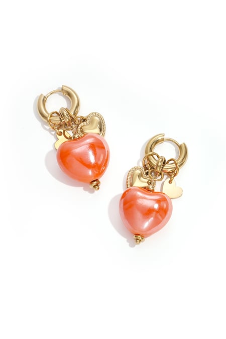 Kalp şeklinde kolye uçlu küpeler 2