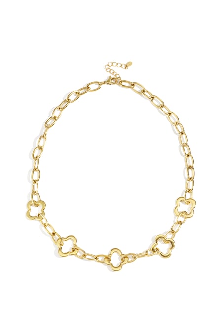 Collares de cadena de acero inoxidable con diseño de trébol, serie informal y sencilla para uso diario, joyería para mujer. 2