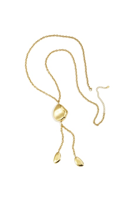 Long necklace with organic shape beads 2