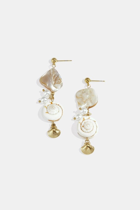 Ohrhänger aus Edelstahl, Muschel, Urlaubs- und romantische Serie, Damenschmuck 2