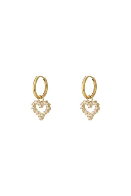 Orecchino a cuore con strass 2