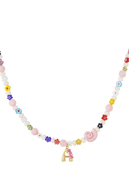 Collana con iniziali di perline felici e ciondoli 2