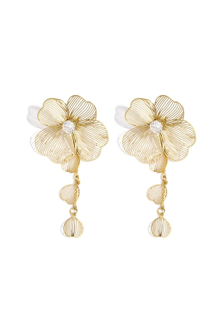 Stainless Steel Dangle Earrings Flower Casual Daily Simple Series Women's jewelry